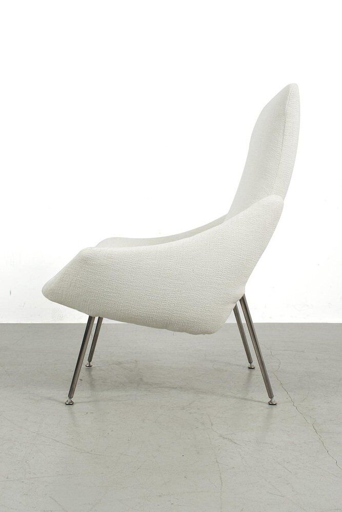 Vintage White Upholstered Armchair