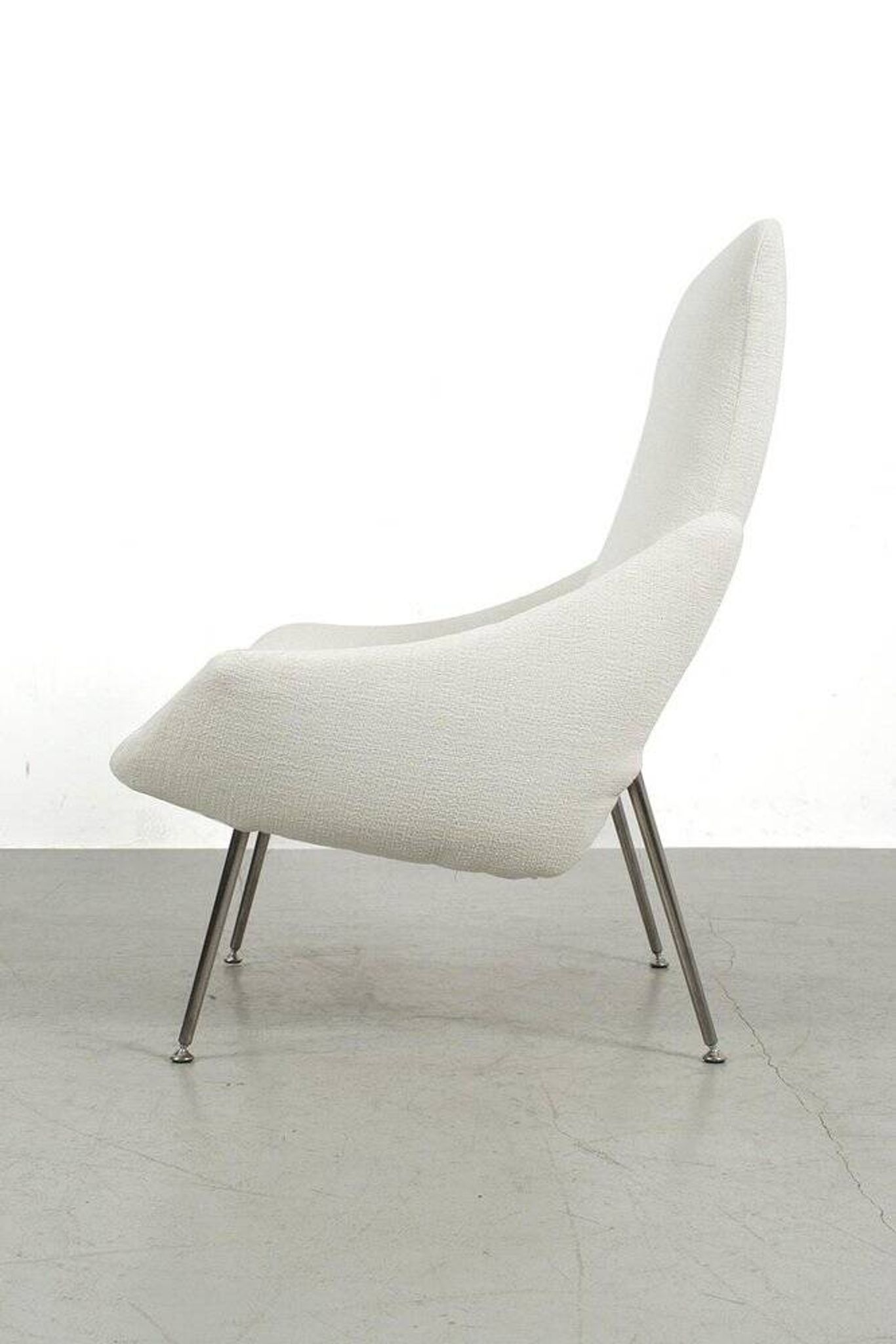 Vintage White Upholstered Armchair