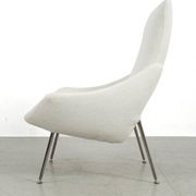 Vintage White Upholstered Armchair