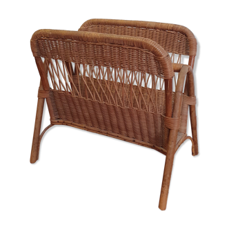 Rattan magazine holder