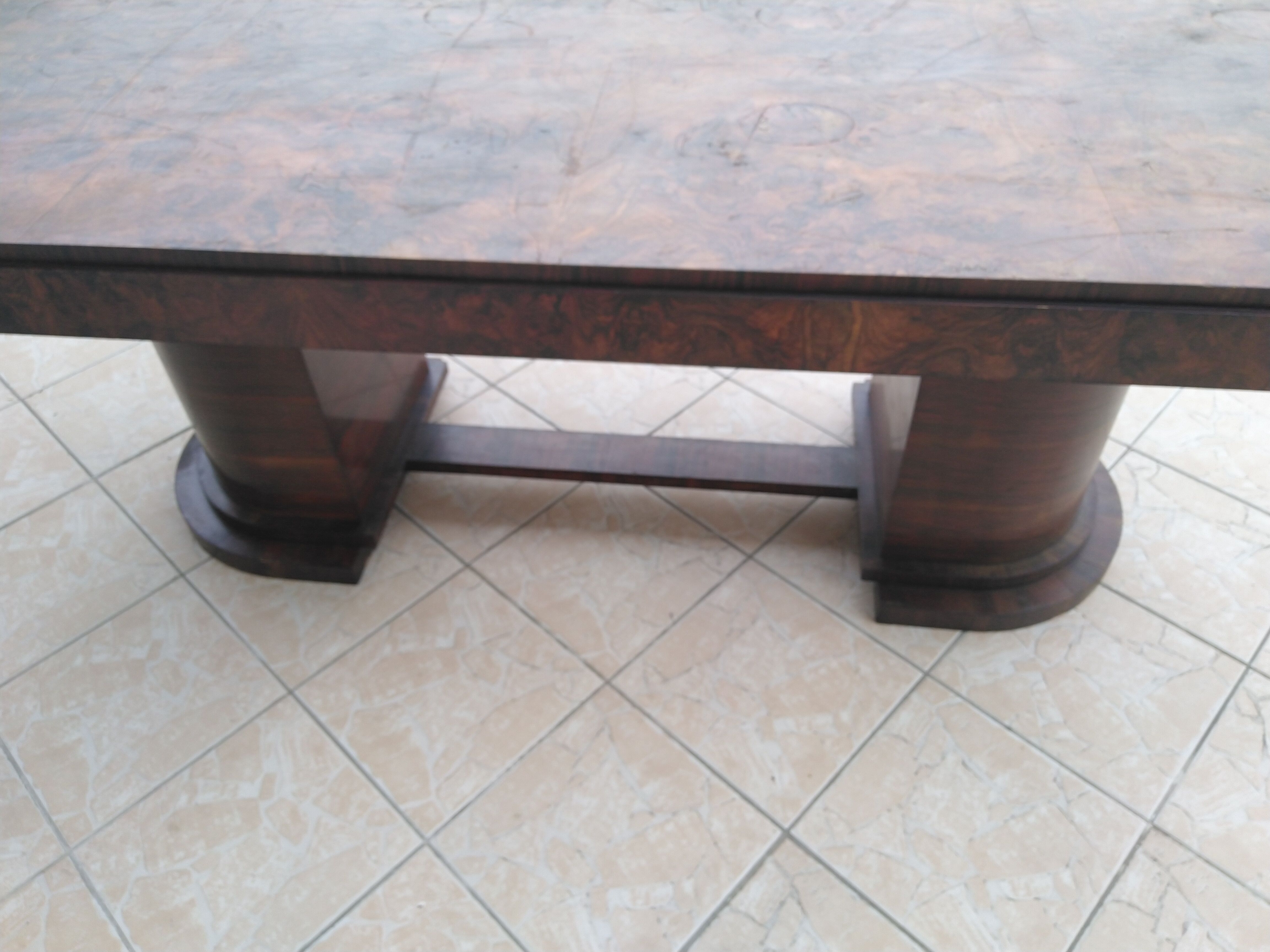 Art deco period table in walnut bramble
