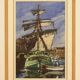 Marine painting by Jean Guindon - Gouache on paper
