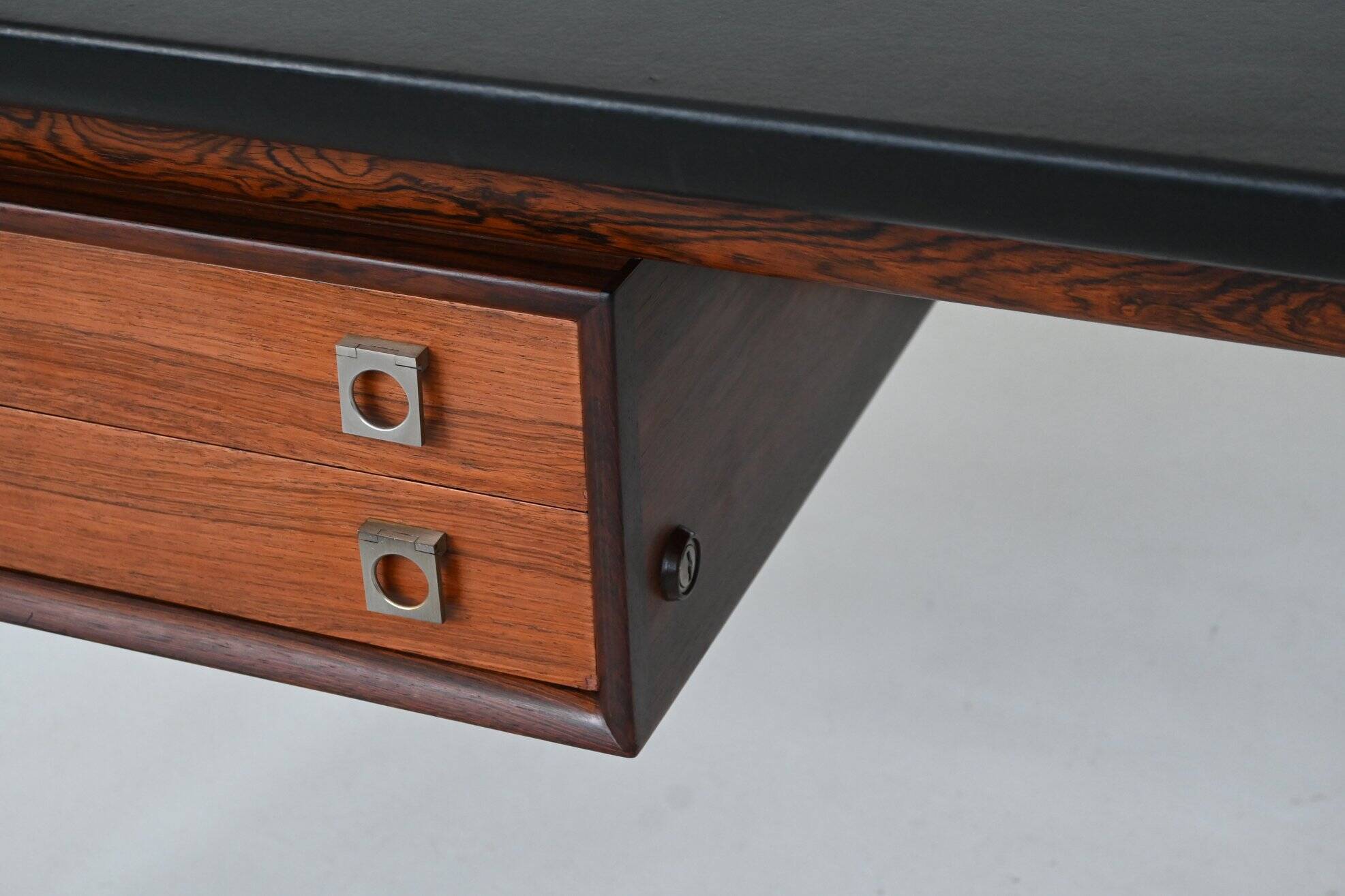 Arne Vodder desk in rosewood and leather Sibast Denmark 1960