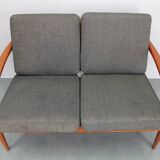 Canapé 2 places en teck Paper Knife de Kai Kristiansen des années 1960, Danemark