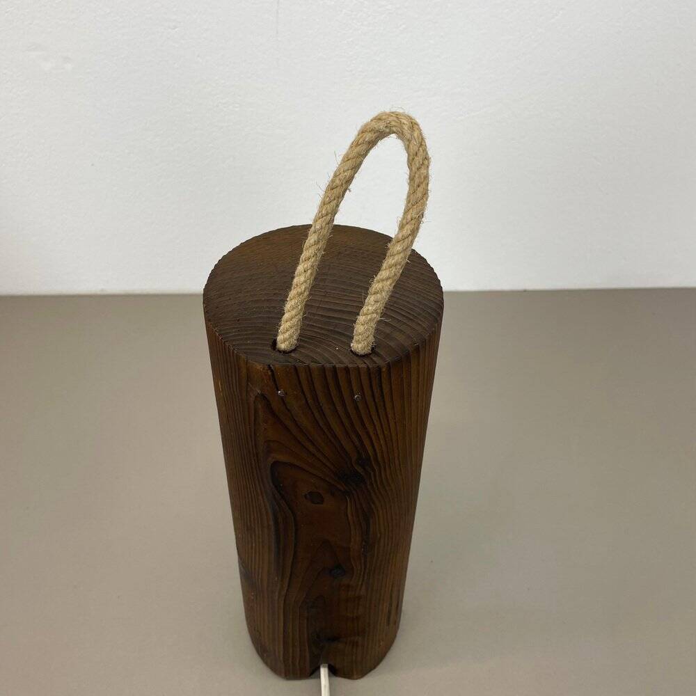 Grande lampe de table sculpturale et organique en bois de pin, attribuée à Temde Lights, Allemagne, années 1970