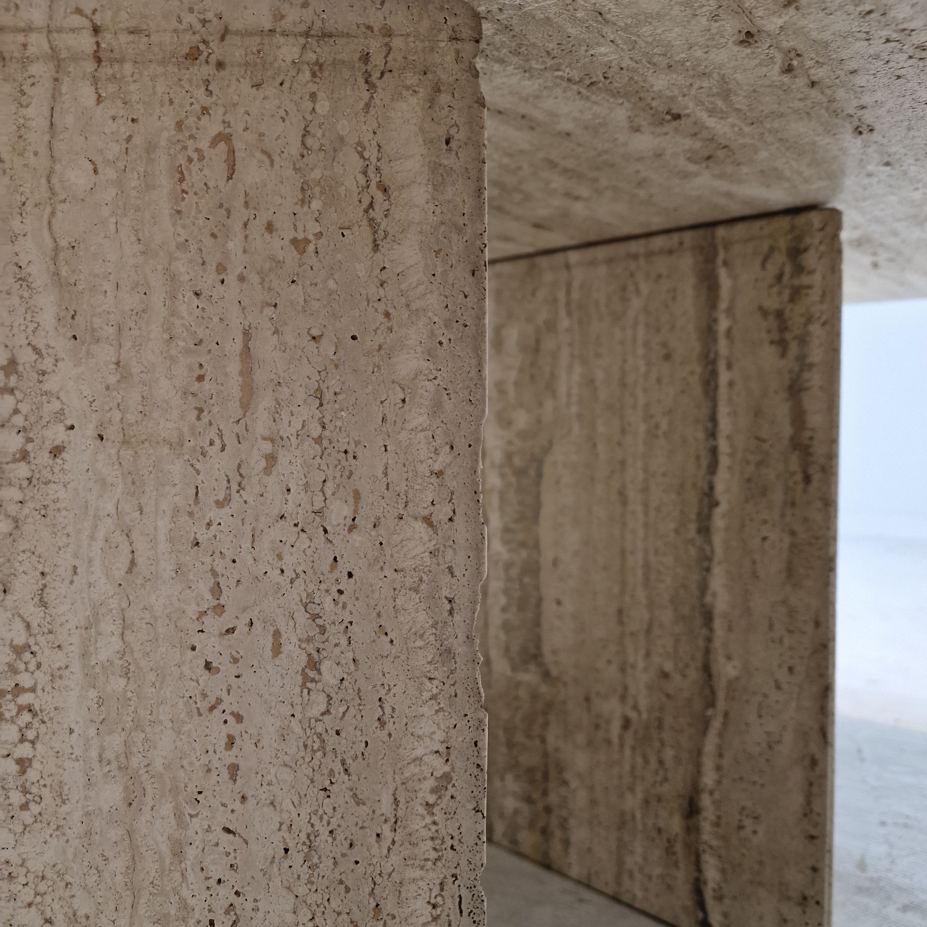 Italian travertine coffee table, 1980's