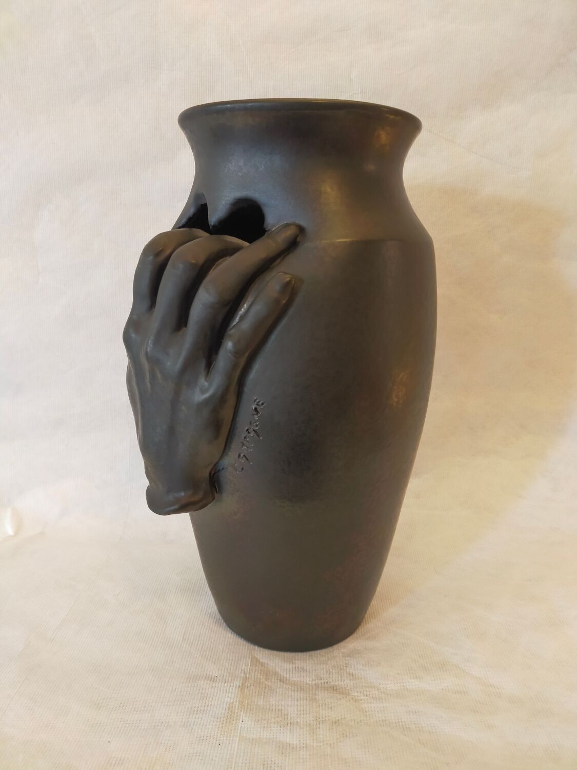 Vase en céramique, circa 50/60, signé
