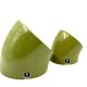 Space age set of 2 green ceramic vide poche, Sicart Italy ca. 1970