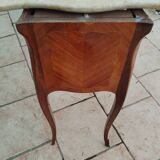 Pair of Louis XV style bedside tables with marble top