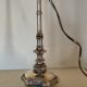 Pied de lampe en laiton bronze doré, ancien flambeau bougeoir électrifié