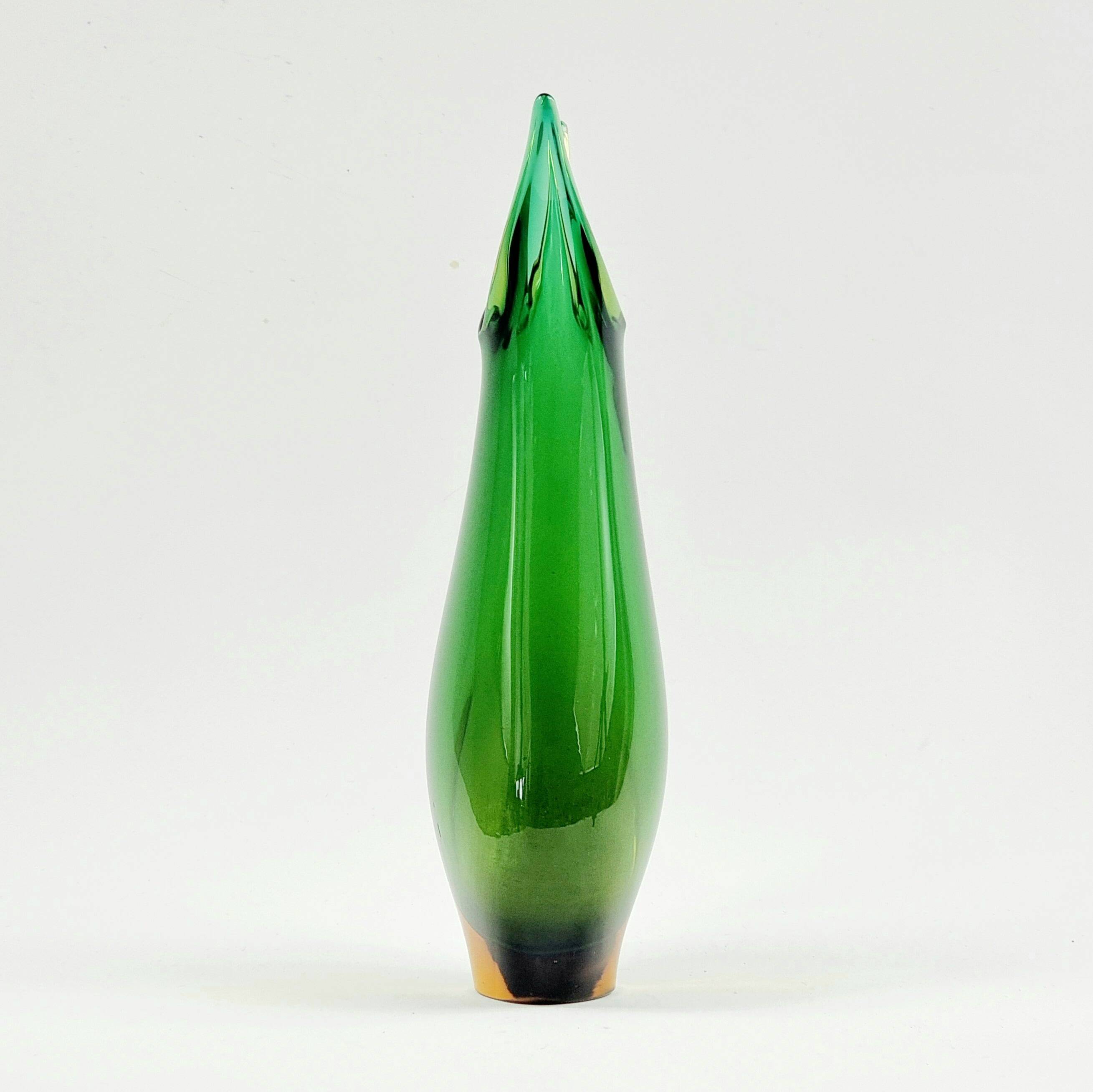 Large Mid-Century Sommerso Murano Glass Vase by F. Poli for Seguso, 1970s