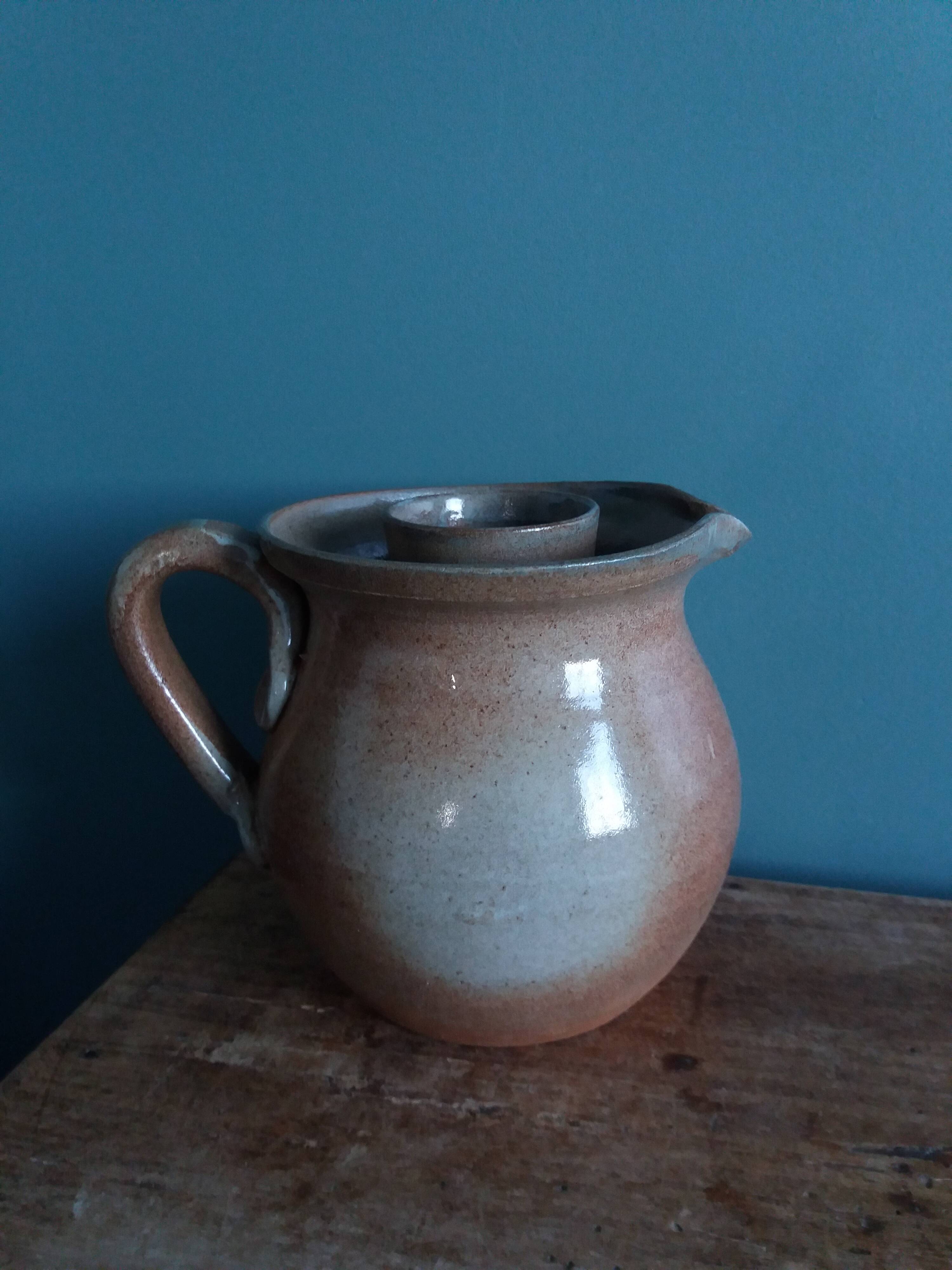 Stoneware ice bucket signed