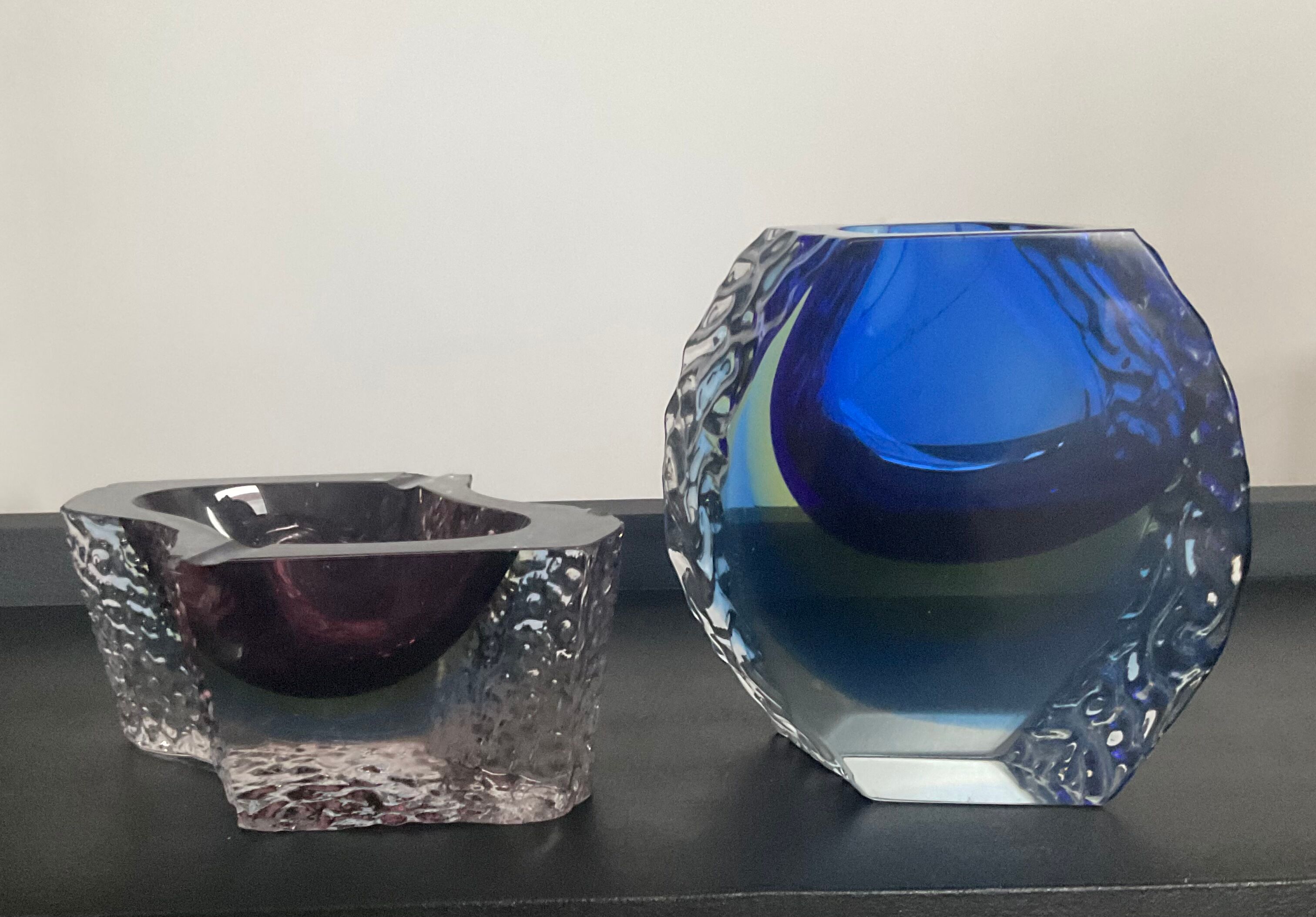 Duo Murano vase and ashtray by Alessandro Mandruzzato 60s