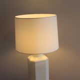 White lacquered ceramic table lamp, Italy 1970s