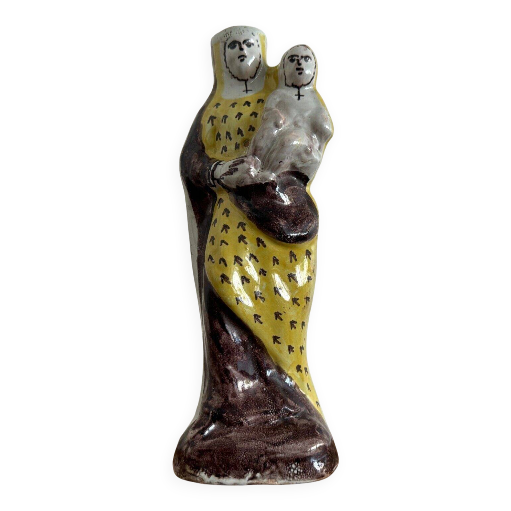 Virgin and Child in 18th century Nevers earthenware