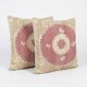 Set of 2 vintage embroidered cushion covers 61x64 cm