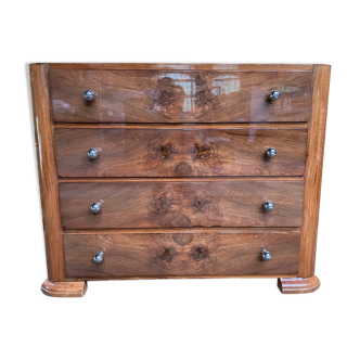 Art Deco style chest of drawers walnut veneer