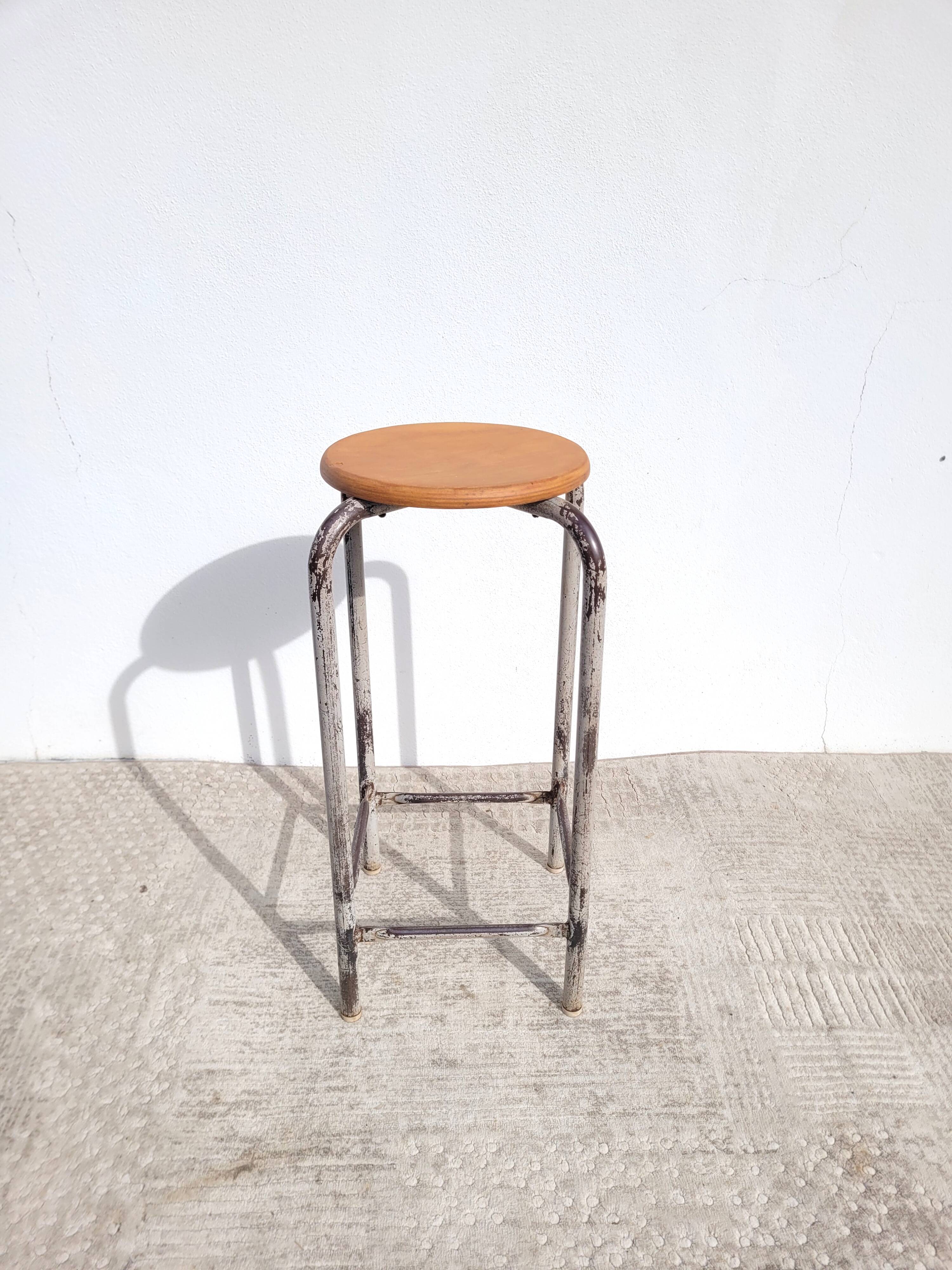 High steel workshop stool