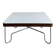 Vintage Bauhaus style coffee table – white mineral concrete & chrome – ann