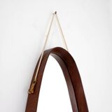 Vintage oval wooden mirror, Italy, 1960s.