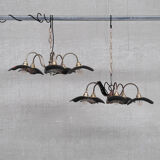 English mercury glass reflective mirrored antique chandelier