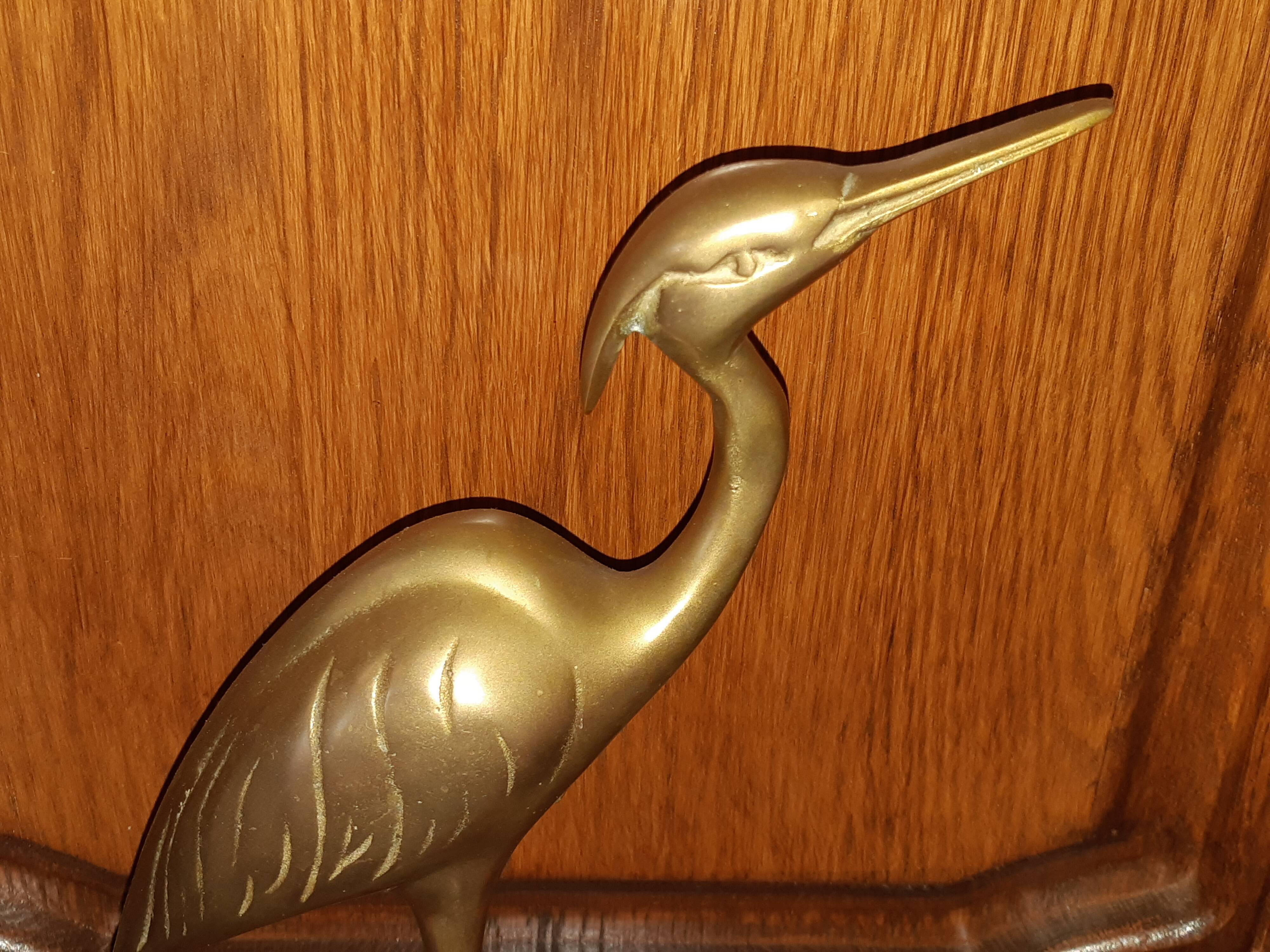 Brass-bronze egret bird