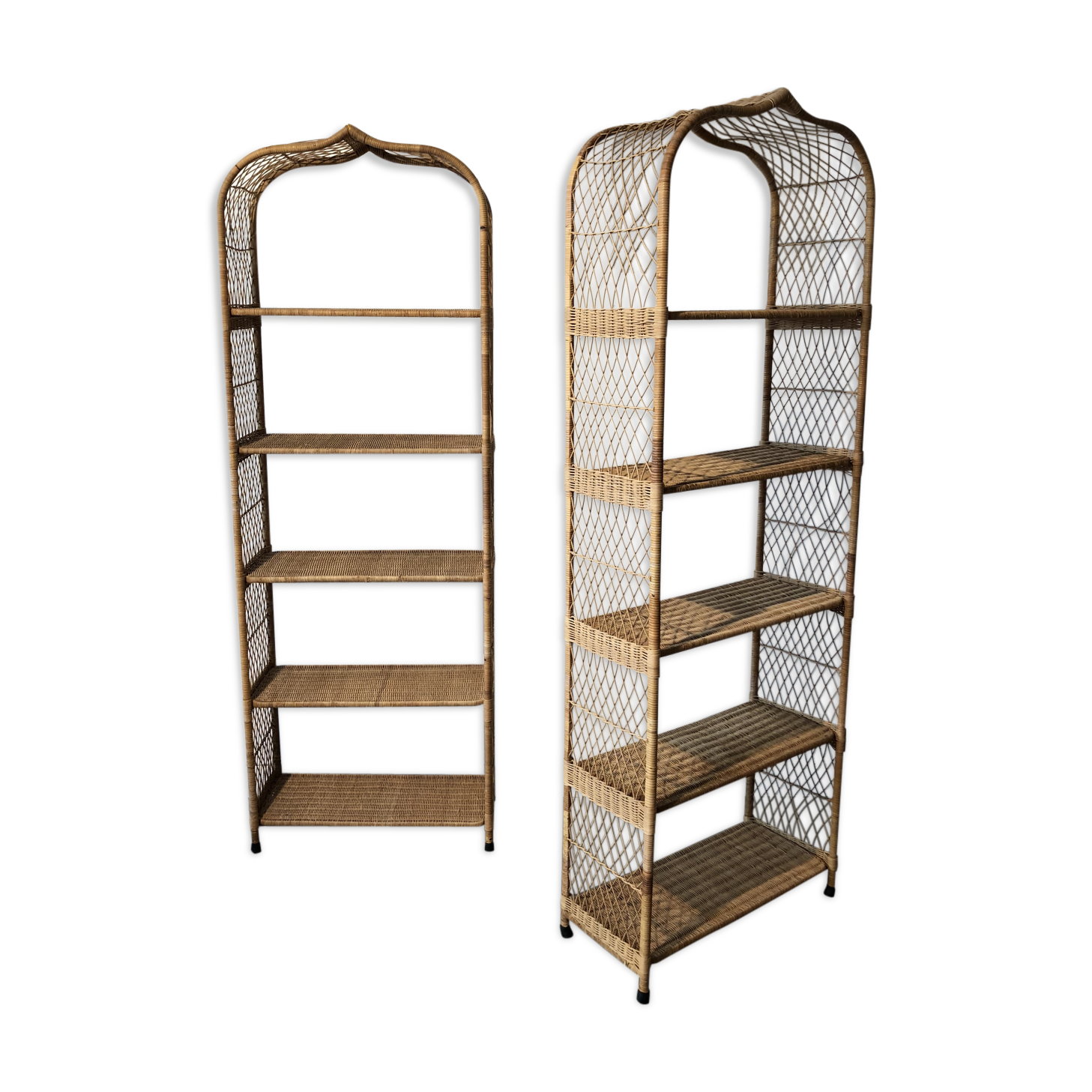 Pair of wicker bookcase