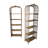 Pair of wicker bookcase