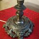 large bronze lamp from 1940 to 1950, glass globes 60x24, electrical in working order with pull switch