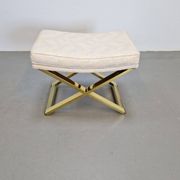 Vintage Regency Brass Cross Stool, Italy, 1970s