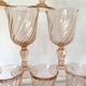 Vintage rose stemmed glasses -Rosaline Arcoroc