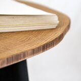 Table basse en bois, ronde, tronc de chêne
