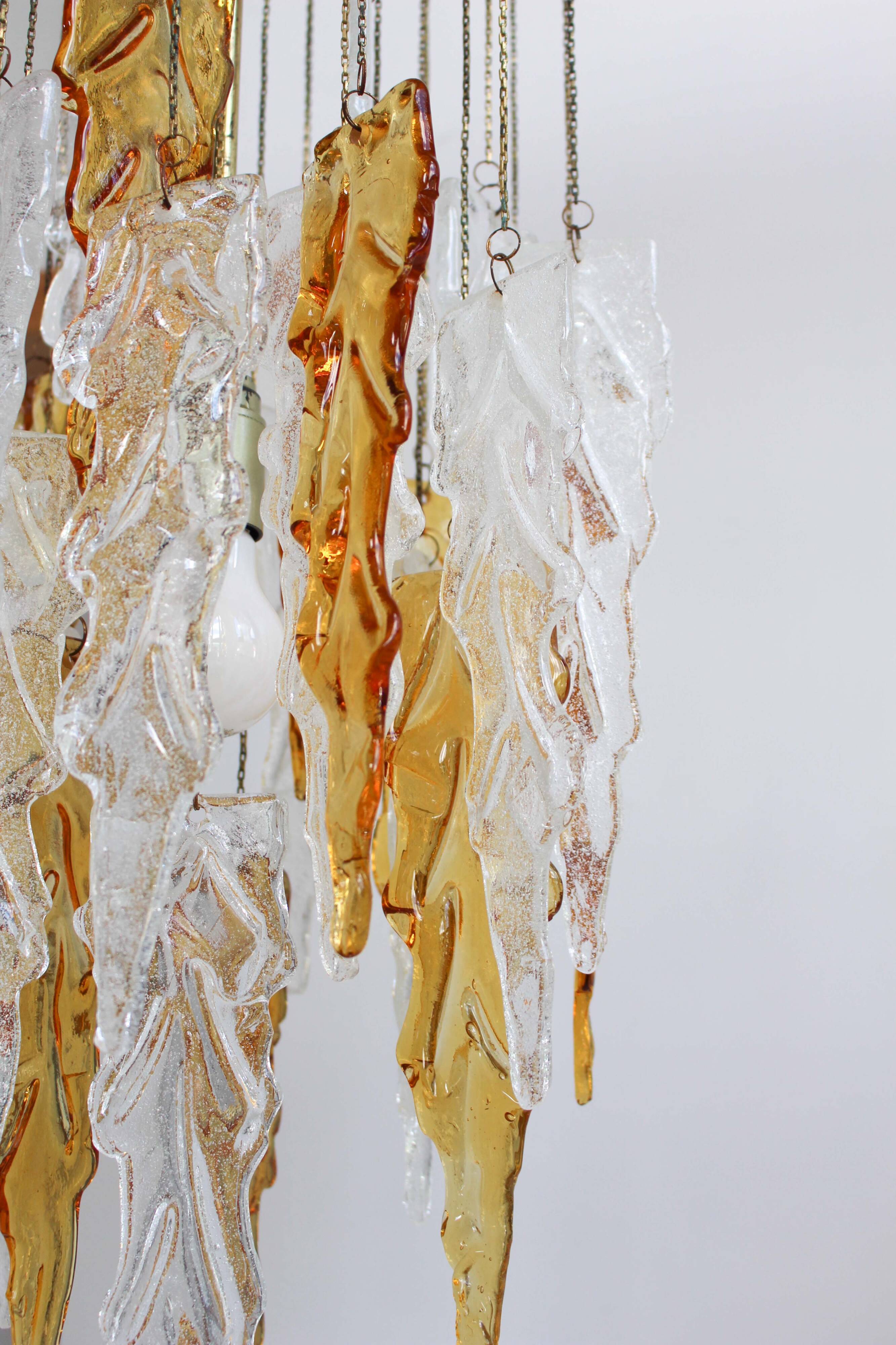 Vintage bicolour Murano glass ceiling lamp by Carlo Nason for Mazzega, 1970s