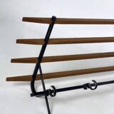 Coat rack 1950 metal and vintage wood