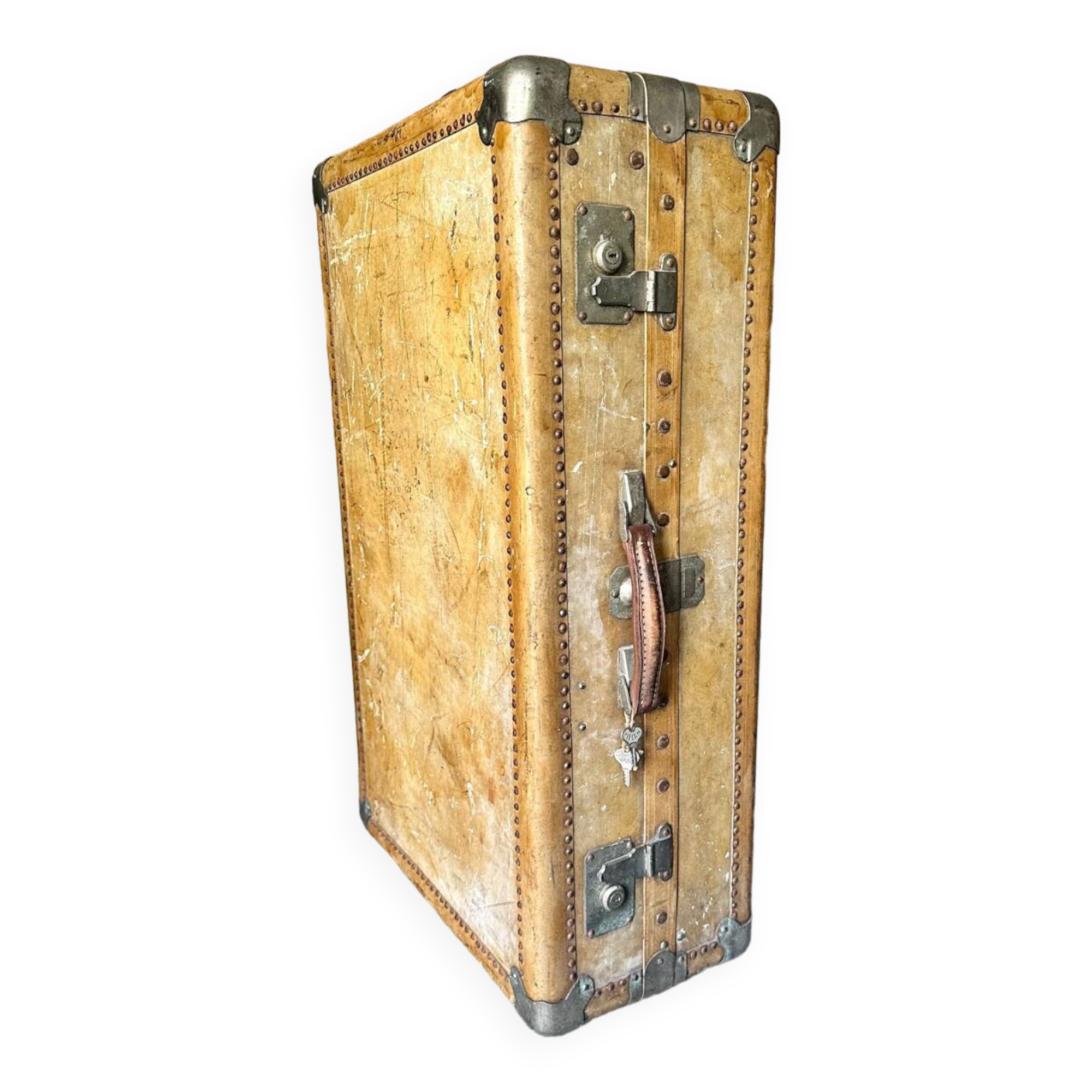 Antique cabin trunk in vellum