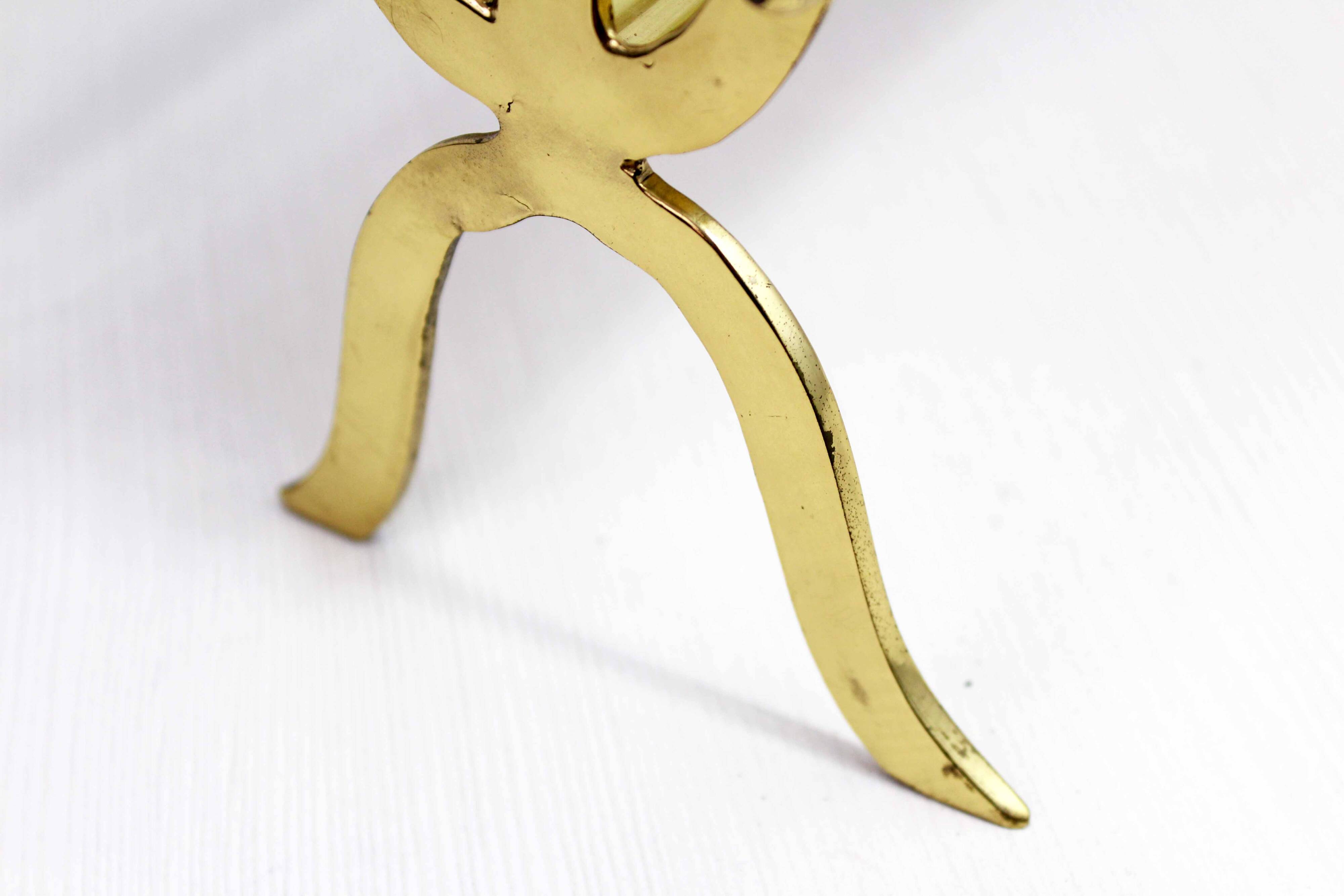 Glass and brass magazine rack, 1970s