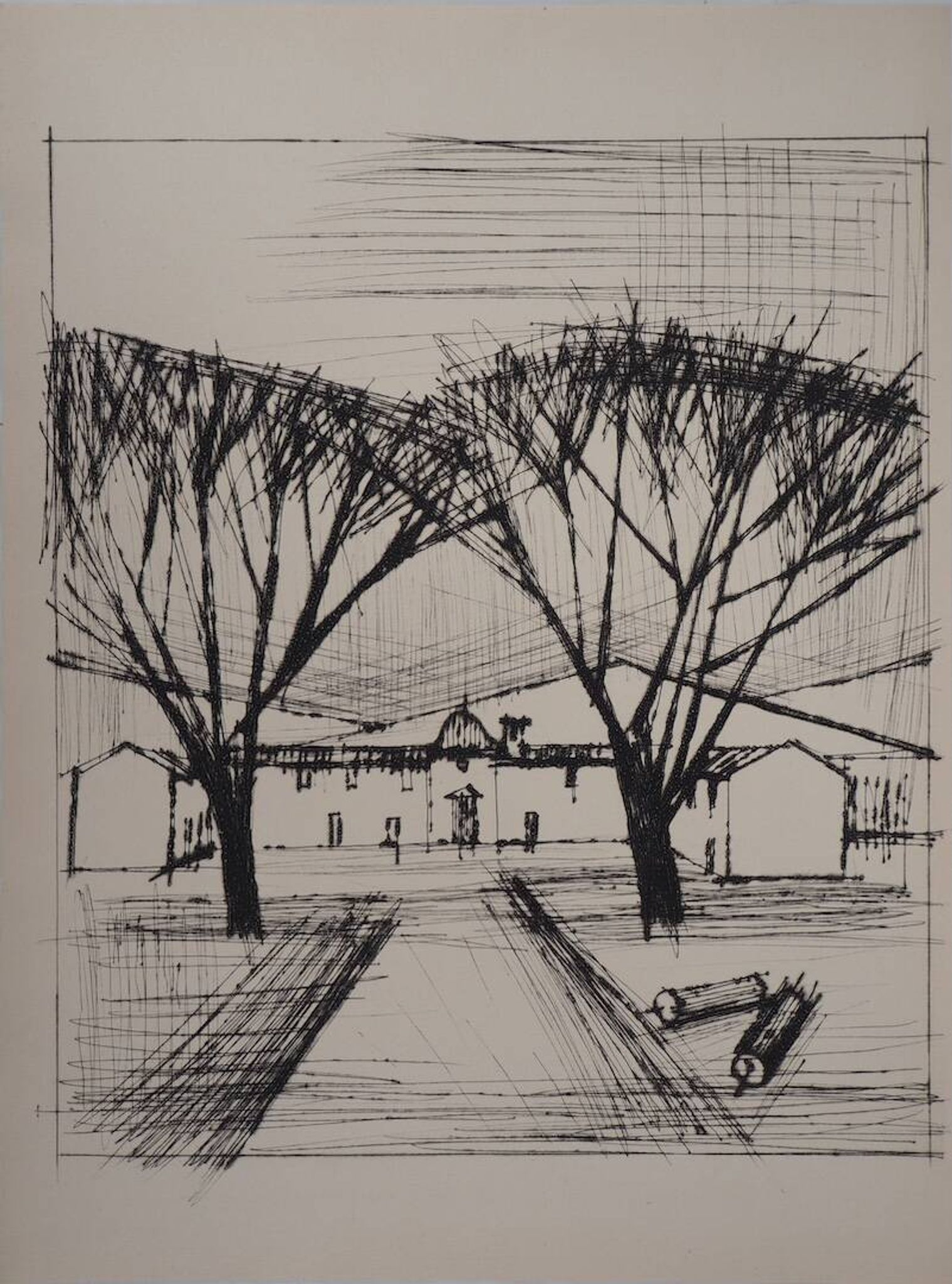 Bernard Buffet: The Entrance to the Castle - Original Engraving
