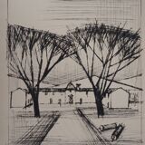 Bernard Buffet: The Entrance to the Castle - Original Engraving