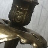 Pair of bronze wall lights, angels, cherubs, cherubs