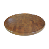 Large round platter turning - design Danish teak 70s