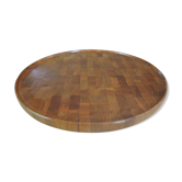 Large round platter turning - design Danish teak 70s