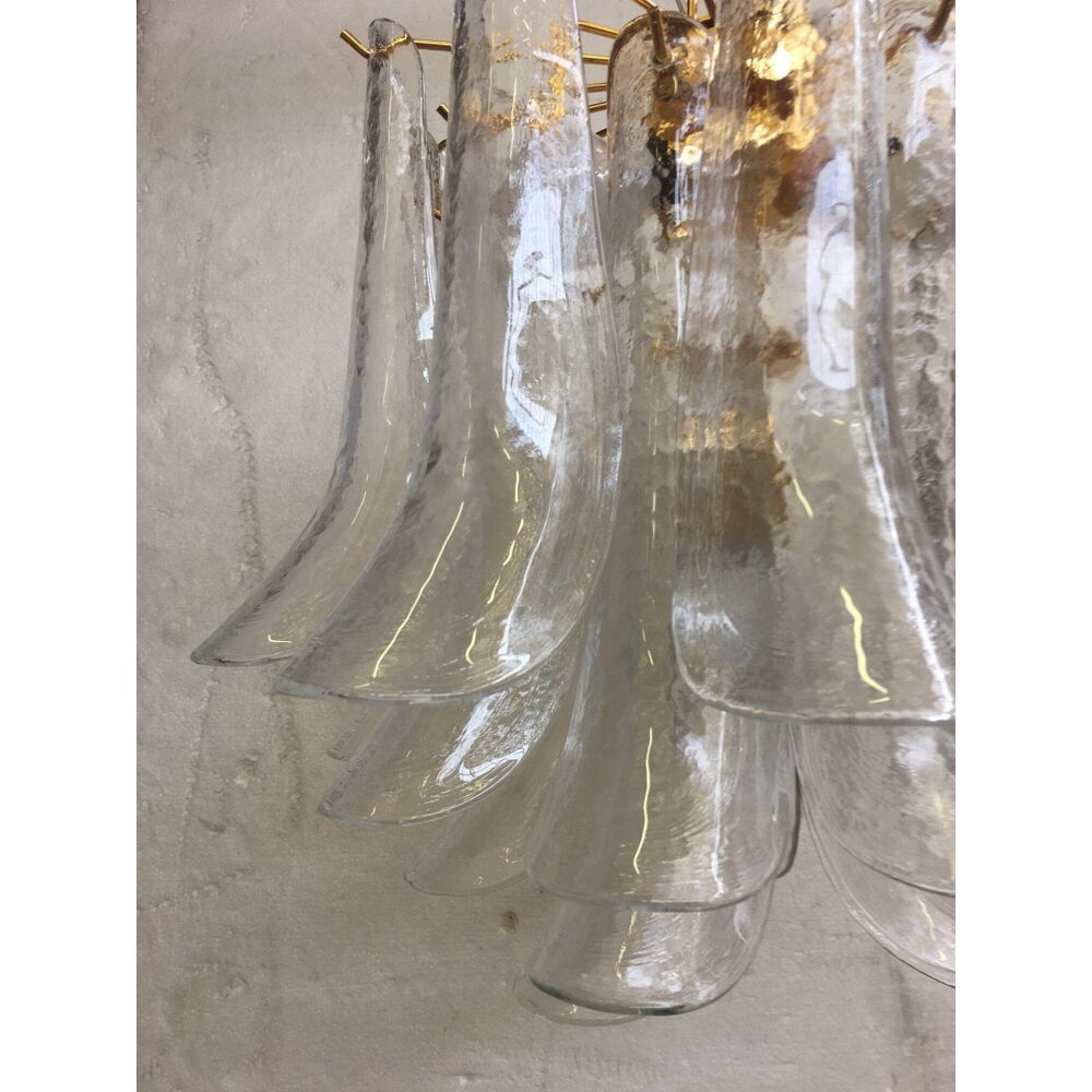 Clear “selle” murano glass chandelier d50