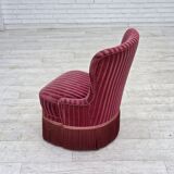 1960s, Danish armchair, original striped red furniture velour.