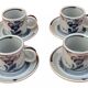 4 tasses / soucoupes à café céramique vernissée