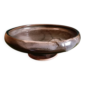 Coupe sur pied en terre cuite vernissée japonisante