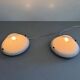 Pair of opal glass wall lights from the mid-century by Lamperti, 1960s, Italy.