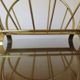 Golden brass magazine rack, Italy, 1950
