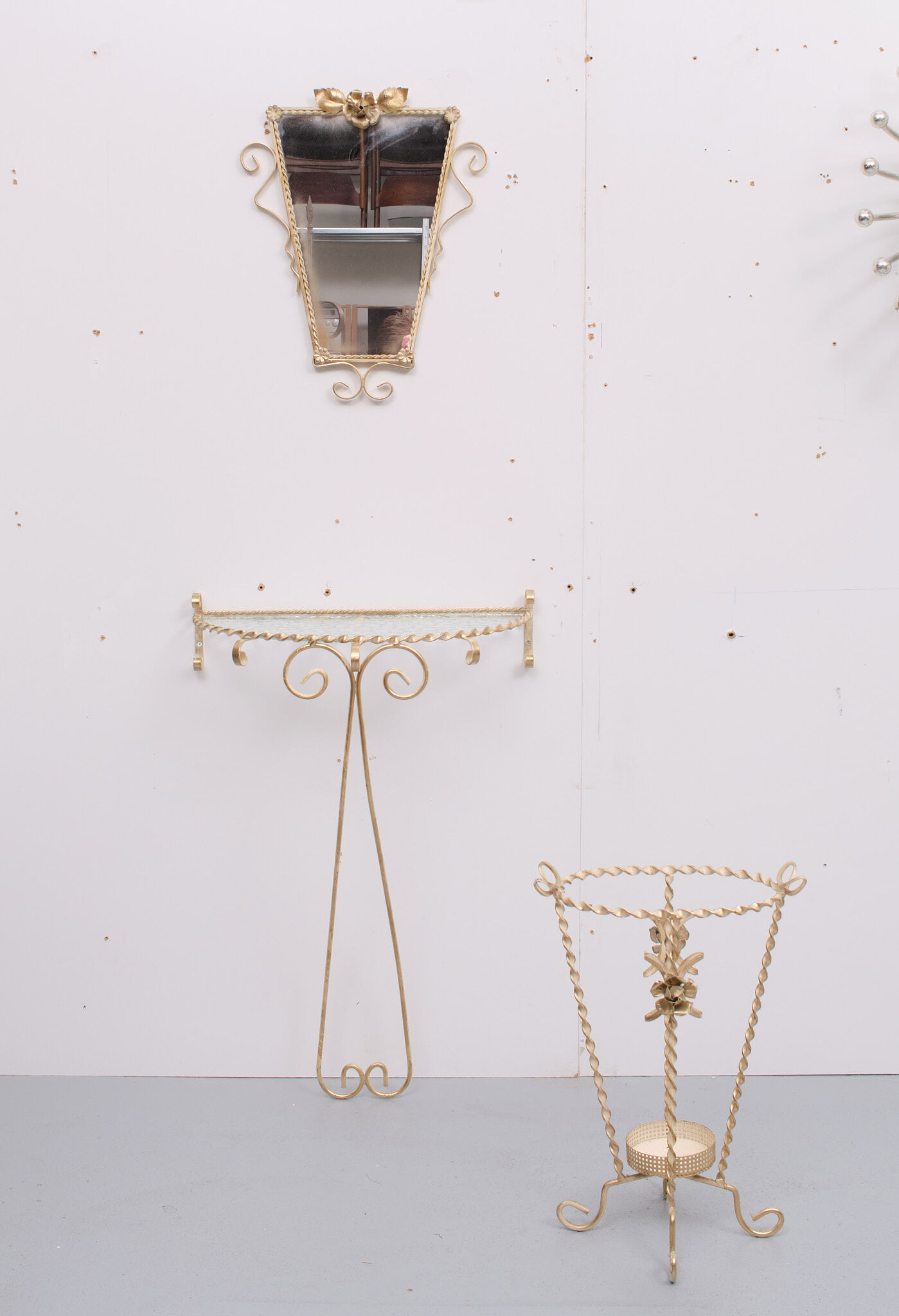 Wrought Iron Hall Set France 1950s