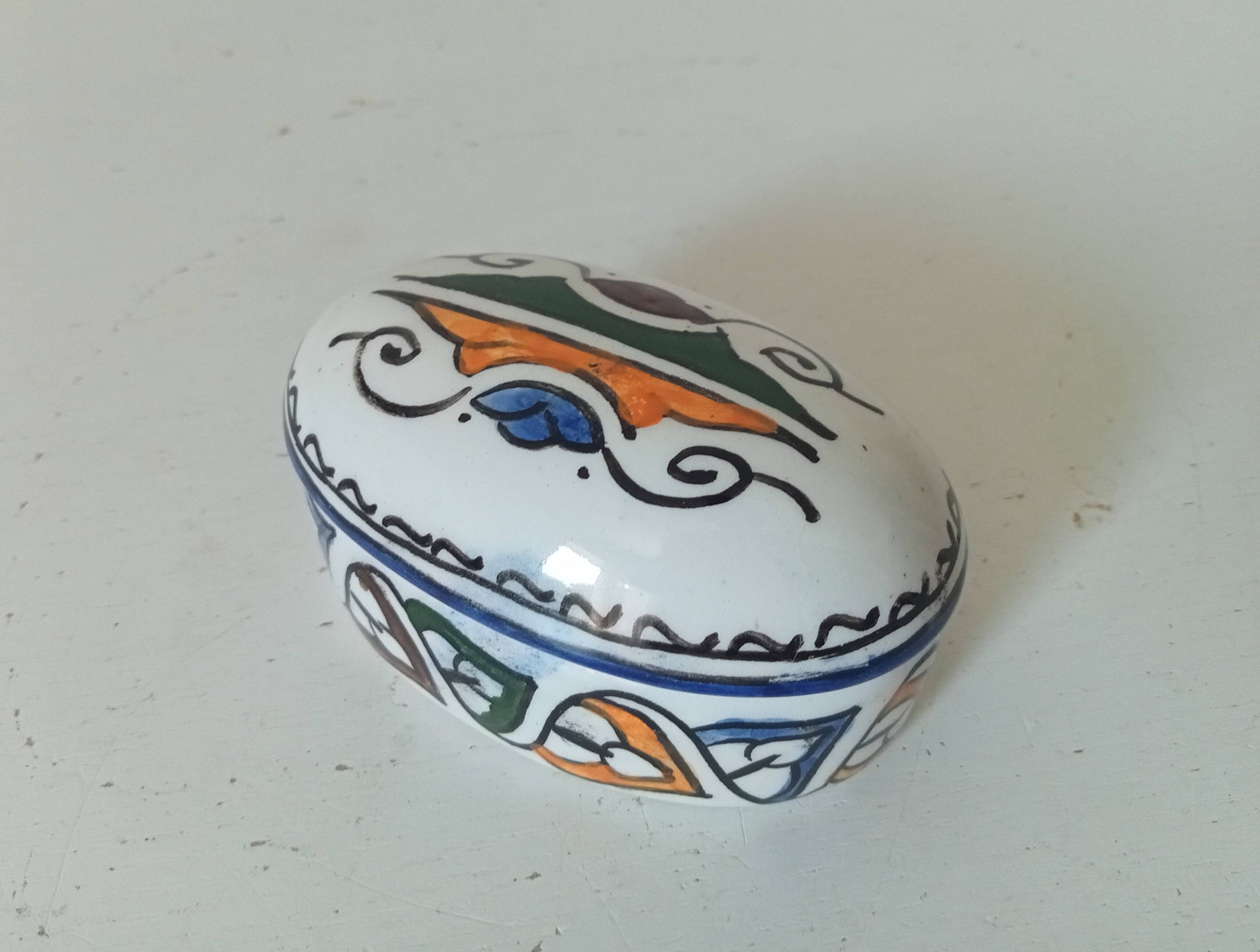 Vintage Moroccan porcelain candy box