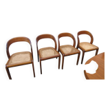 4 caned chairs, Gondola model, from Baumann, 1970s